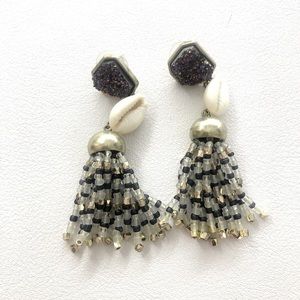Baublebar Cowrie Tassel Drop Earrings